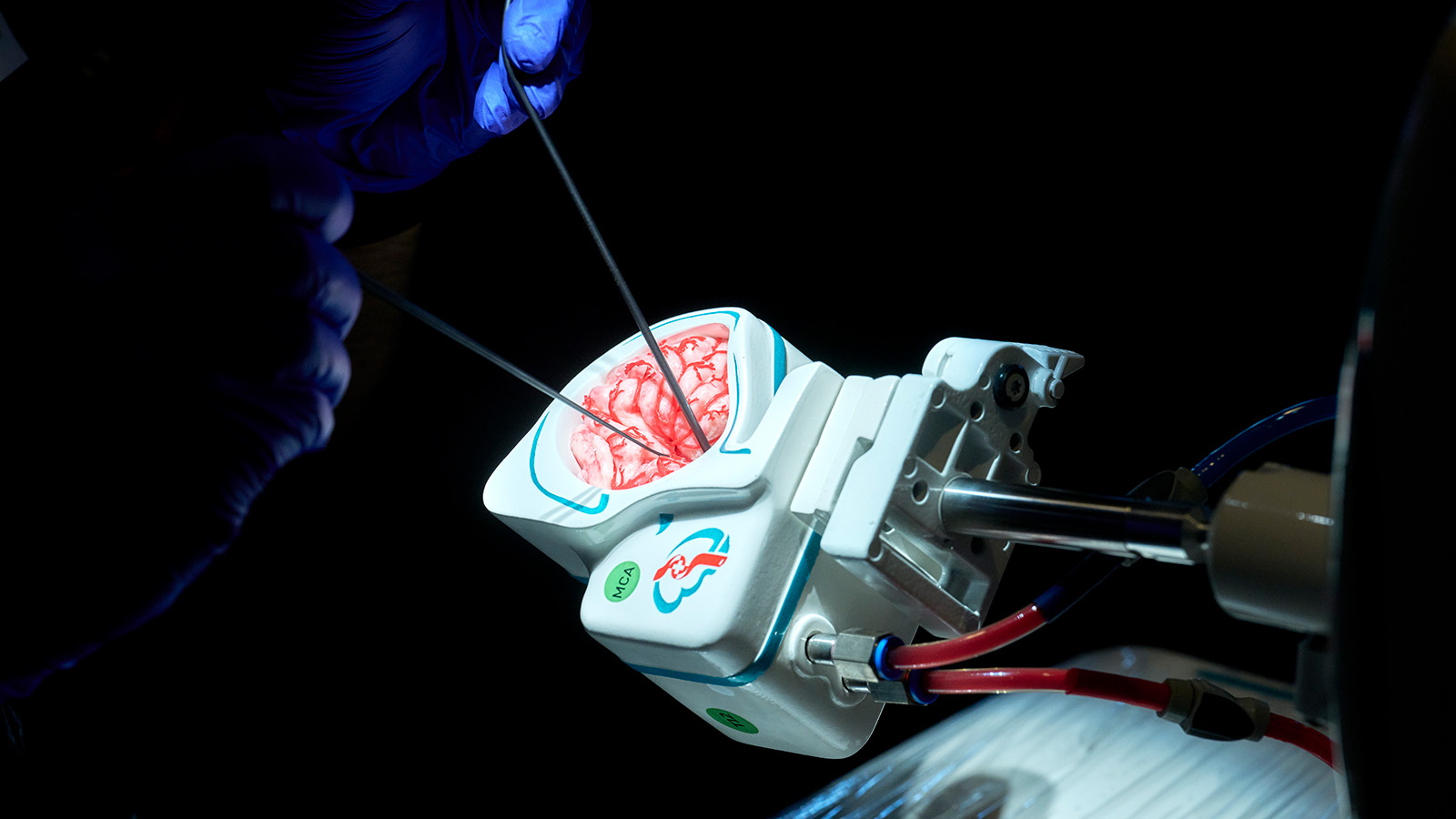 Photo of the aneurysm simulator